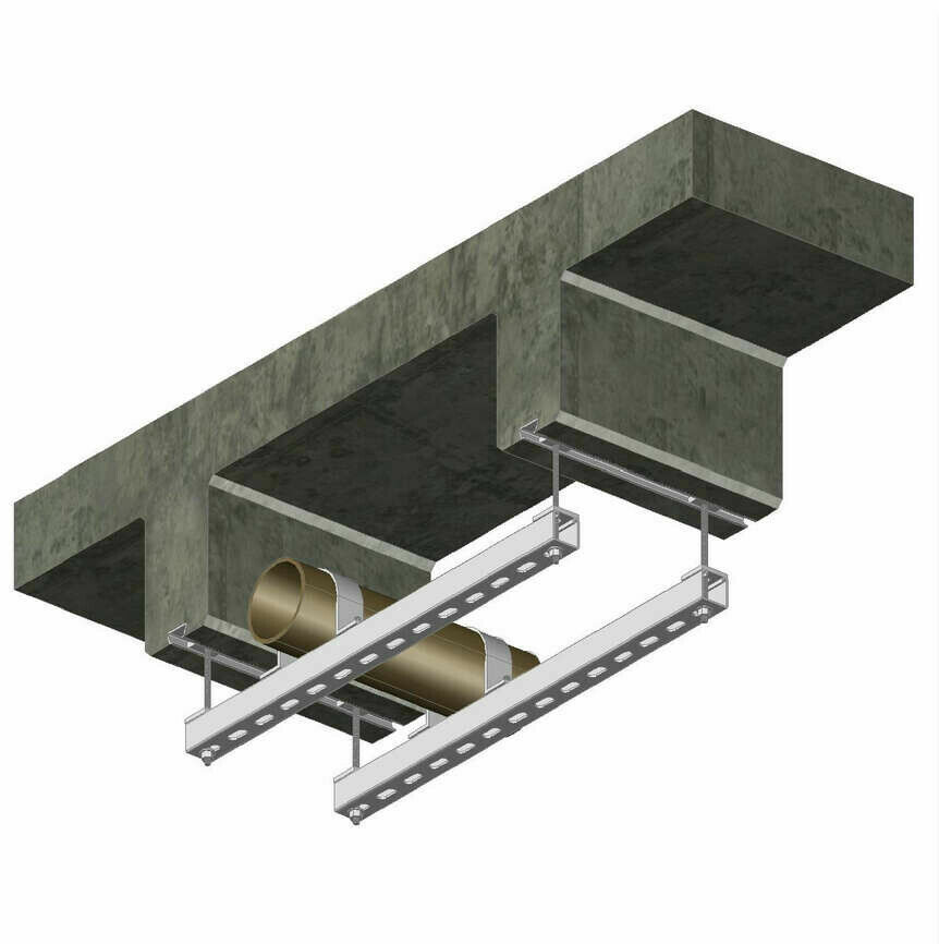 Suspension from concrete anchor channels